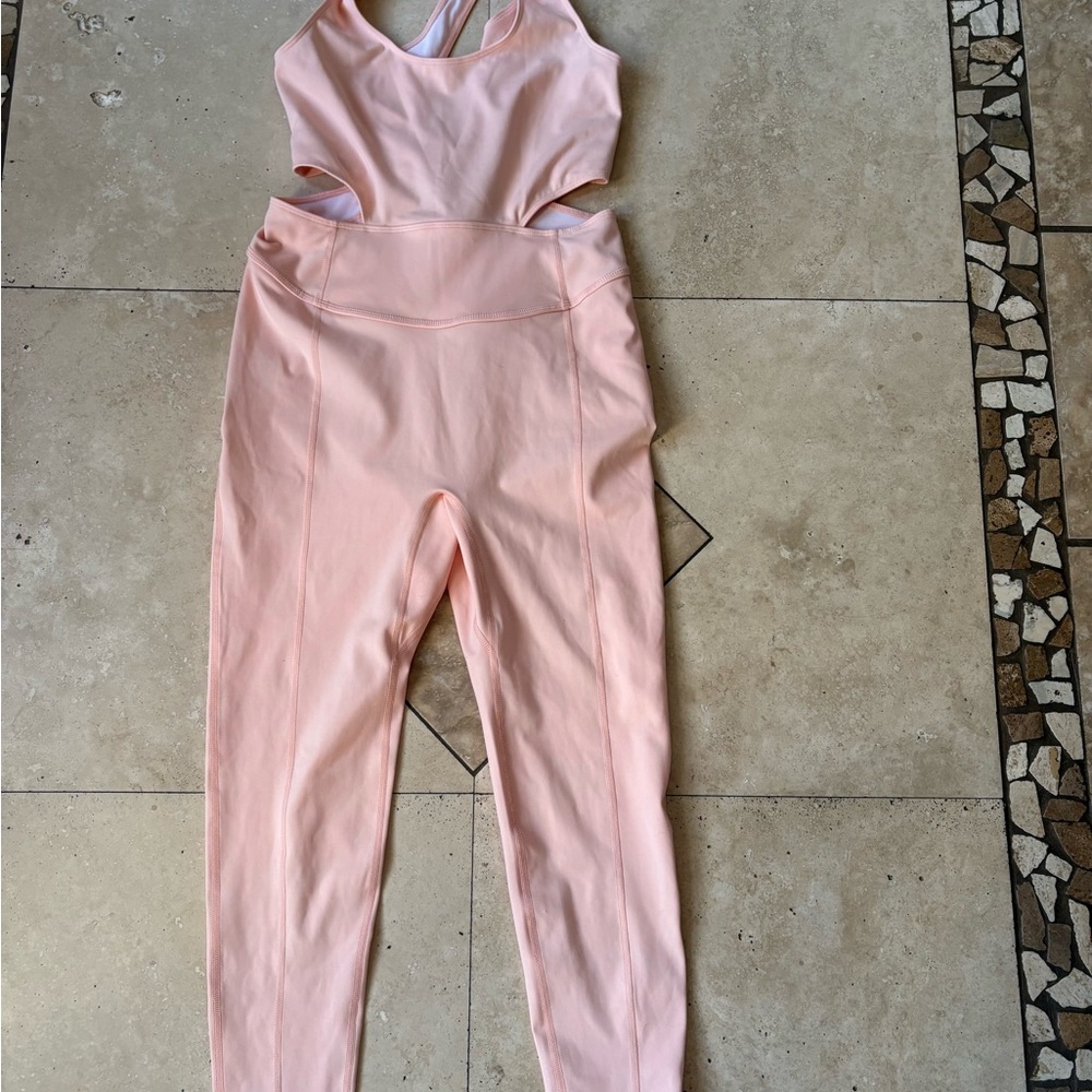 FP Movement by Free People Back it up Light Peach Jumpsuit
